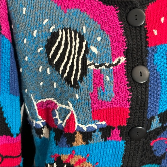 Segrets Sun Prints Sweater L Tribal Animals Vintage - Picture 5 of 11